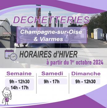 Horaires 2024 2025 déchetteries