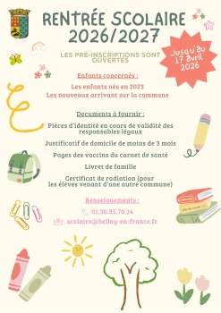 Rentrée Scolaire 2026 2027
